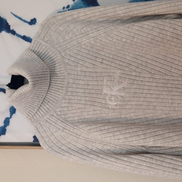 Ck jeans grey ribbed knit sweater dress size S - Picture 4 of 5